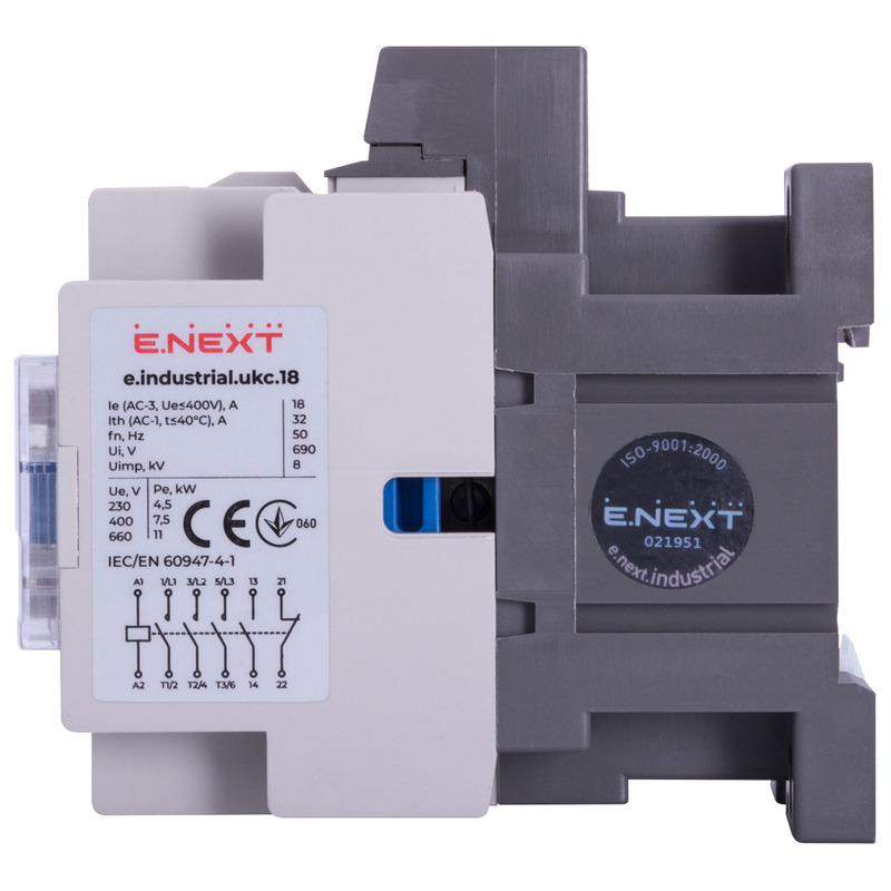 Контактор e.industrial.ukc.18.42, 18A, 42В, 1no+1nc "E.NEXT" i.0090075