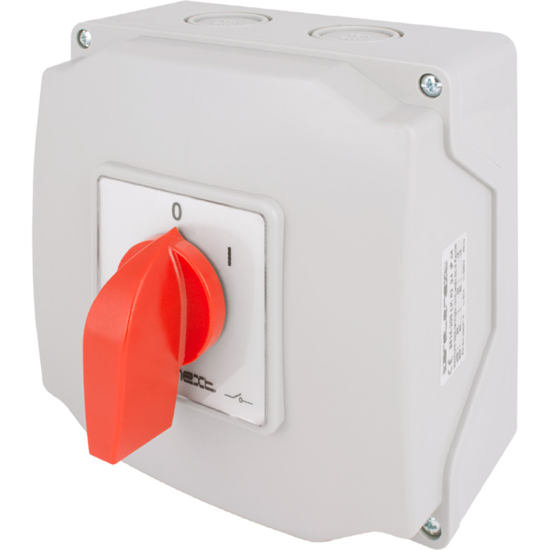 Пакетний перемикач LK63/2.211-ОВ/45 у корпусі, 3p, 0-1, 63А, IP44 "E.NEXT" 8814-200