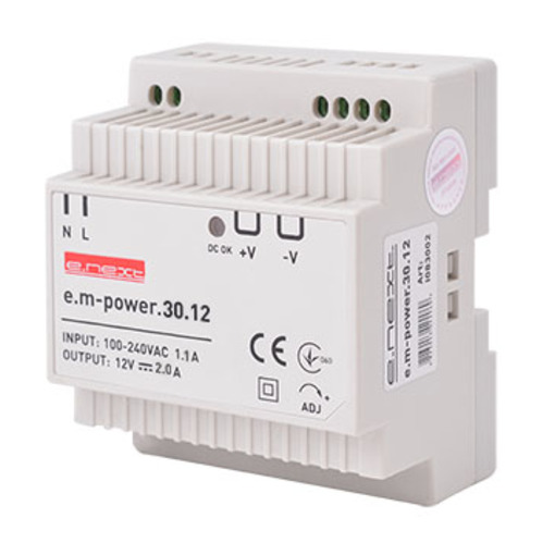 Блок живлення на DIN-рейку em-power.30.12 30Вт, DC12В "E.NEXT" i083002