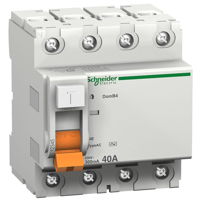 Дифференциальное реле (УЗО) 4 пол. 25А C 30mA "SCHNEIDER" Домовой 11460