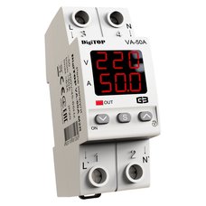 Реле напруги з контролем струму VA-50A M2R DIN "DigiTOP"