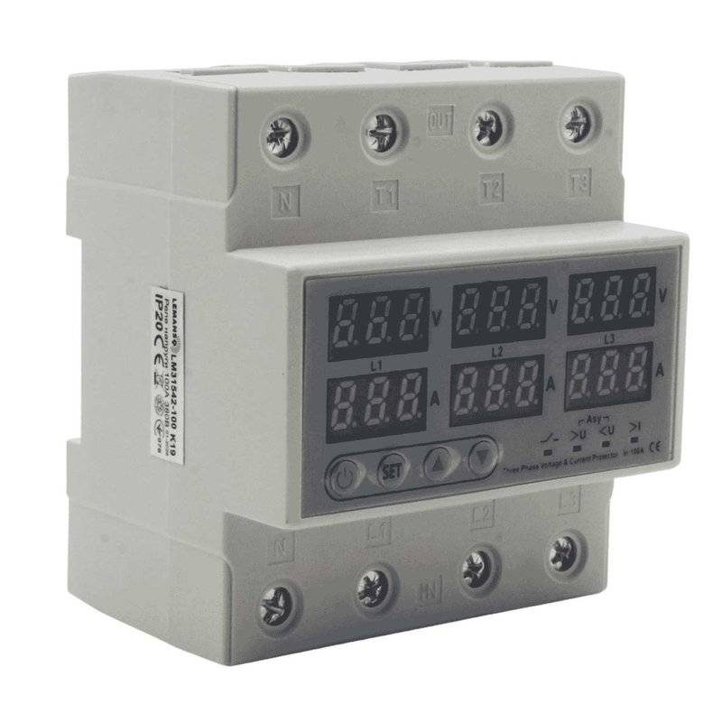 Реле напруги 3 фазне 100A "Щит" гарантія 2 роки "LEMANSO"  LM31542-100А