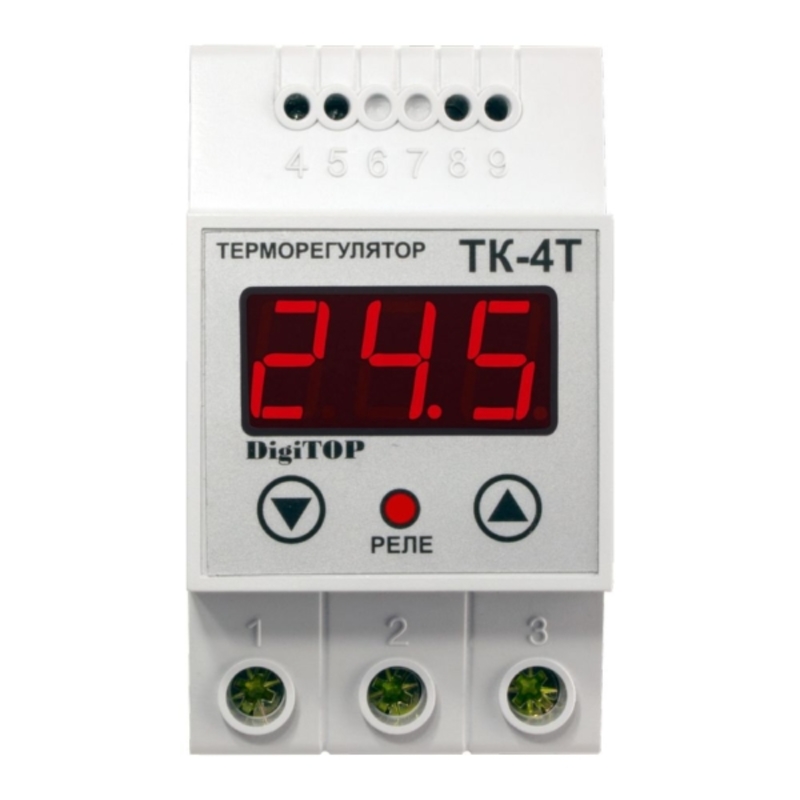 Терморегулятор ТК-4тп (одноканальний, датчик DS18B20) DIN "DigiTOP"