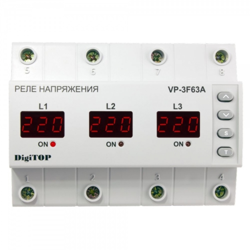 Реле напруги Vp-3F 63A "DigiTOP"