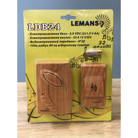 Звонок беспроводной на батарейках 12V ольха "LEMANSO" LDB24