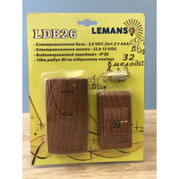 Звонок беспроводной на батарейках 12V вишня "LEMANSO" LDB26