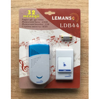 Бездротовий дзвінок в розетку 230V "LEMANSO" білий із синім LDB44
