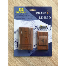Бездротовий дзвінок на батарейках 12V вишня "LEMANSO" LDB55