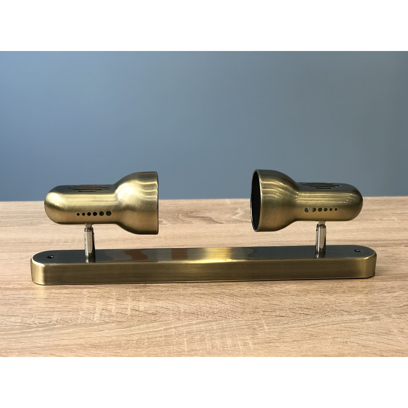 Спот двойной 60W 2xR50 E14 металл без выкл. ант. золото "LEMANSO" ST193-2